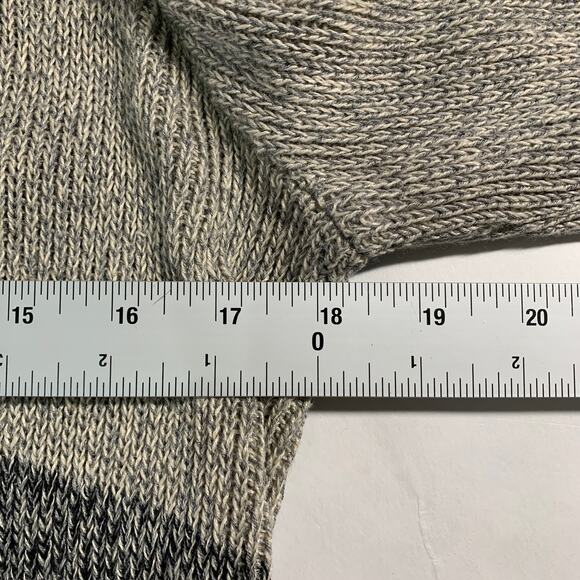 Eileen Fisher M Womens Open Cardigan Wool Linen Colorblock Gray - Picture 8 of 10